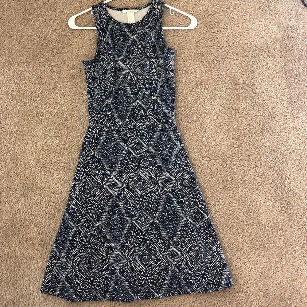 H&M Blue Printed Dress